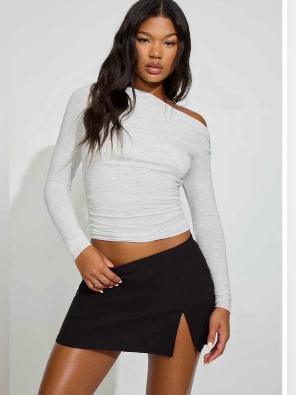 NWT Garage Paris Micro Skort with Slit Jet Black  - Large